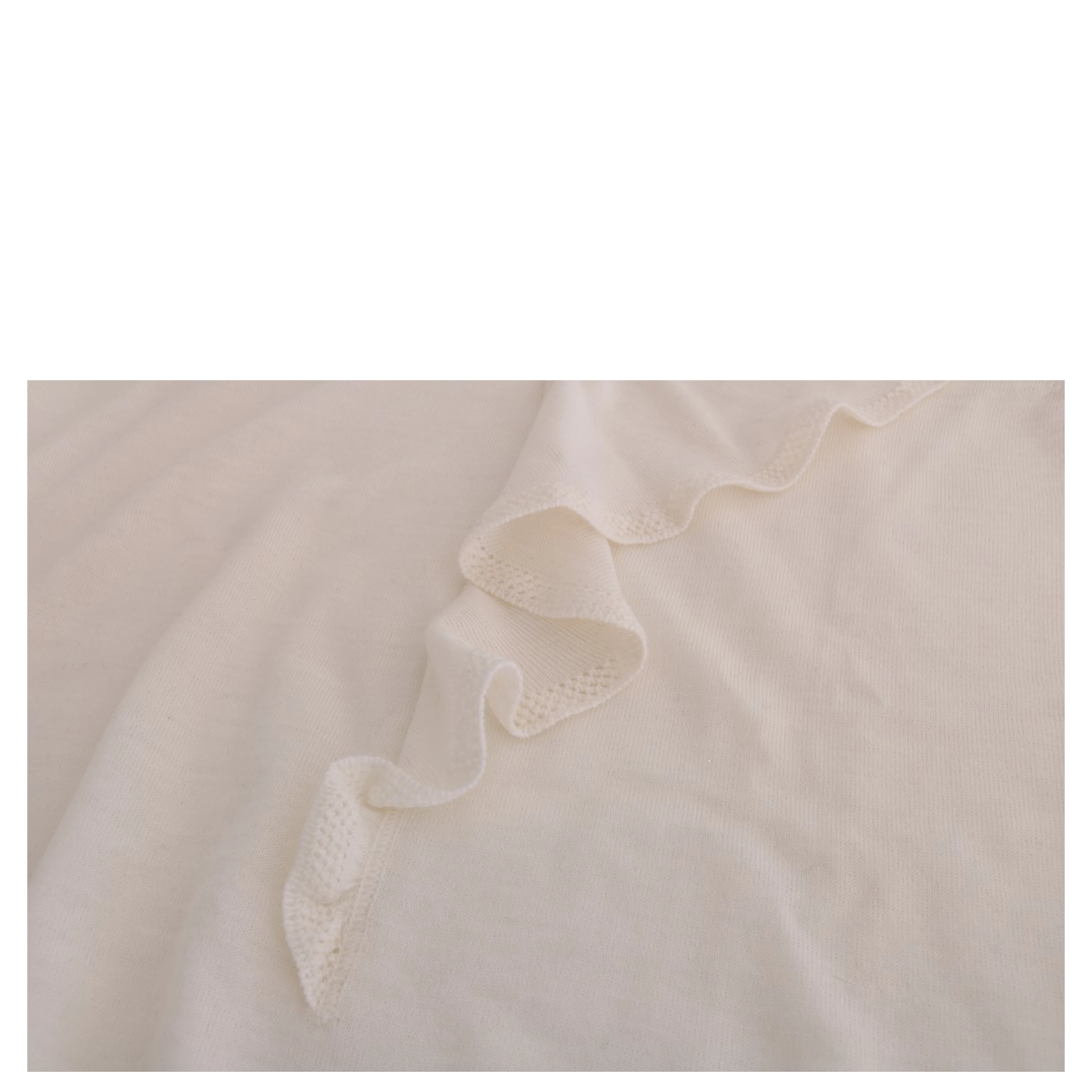 White 100% Lana Wool Top Blouse T-shirt