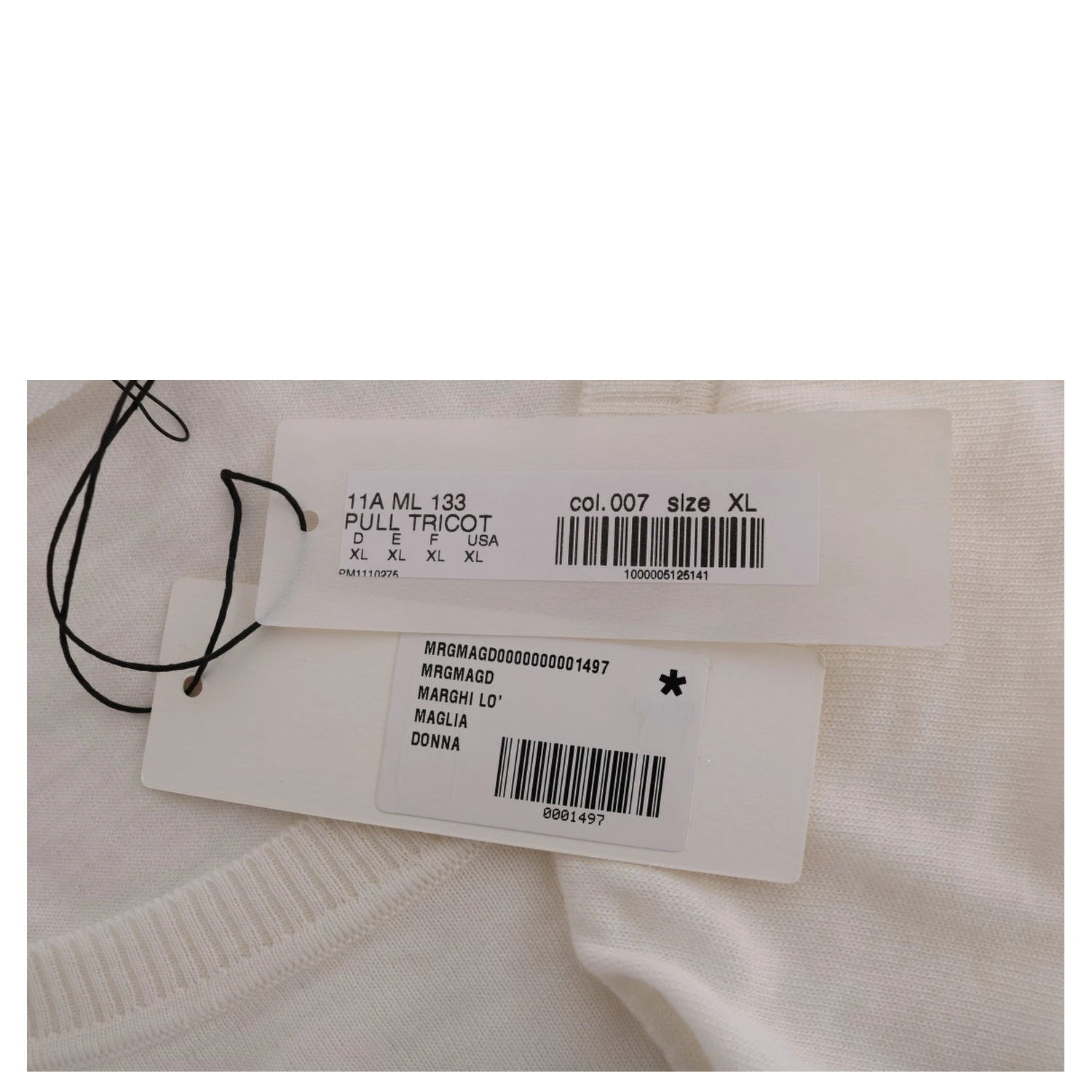 White 100% Lana Wool Top Blouse T-shirt