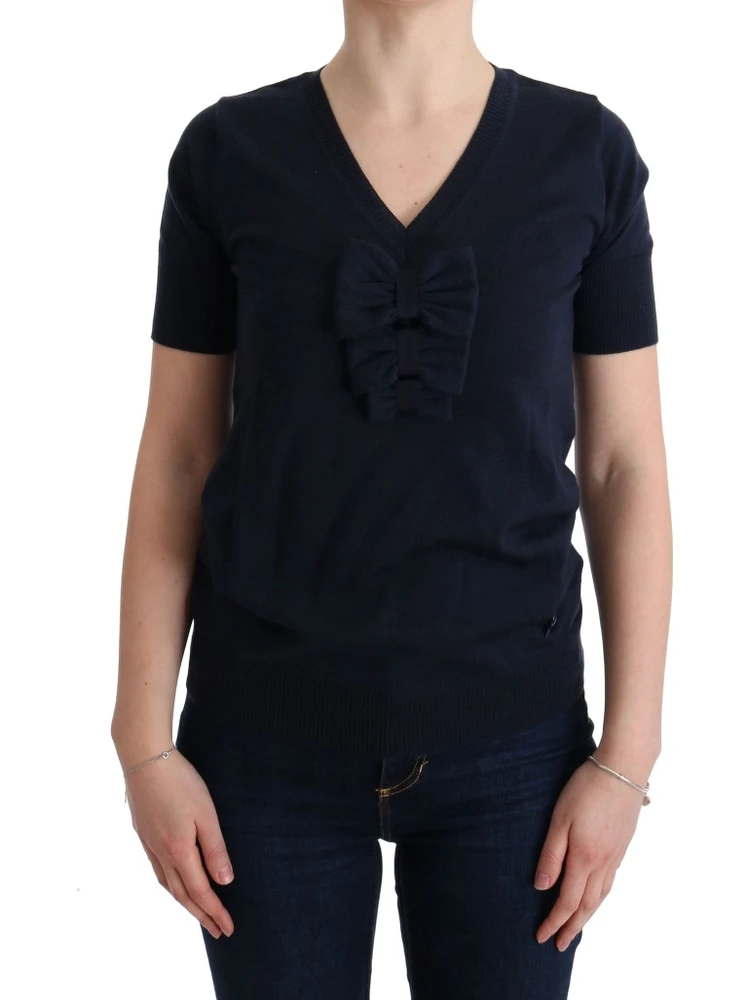 Blue 100% Lana Wool Blouse Top