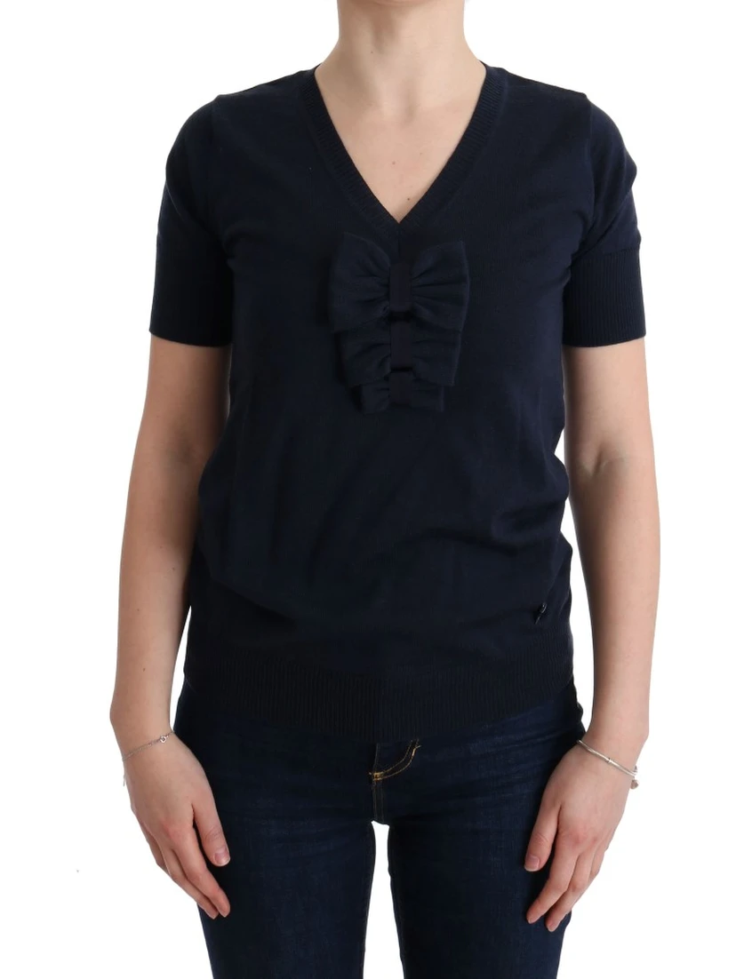 Blue 100% Lana Wool Blouse Top