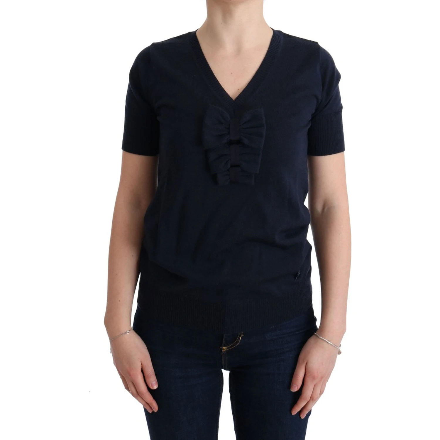 Blue 100% Lana Wool Blouse Top