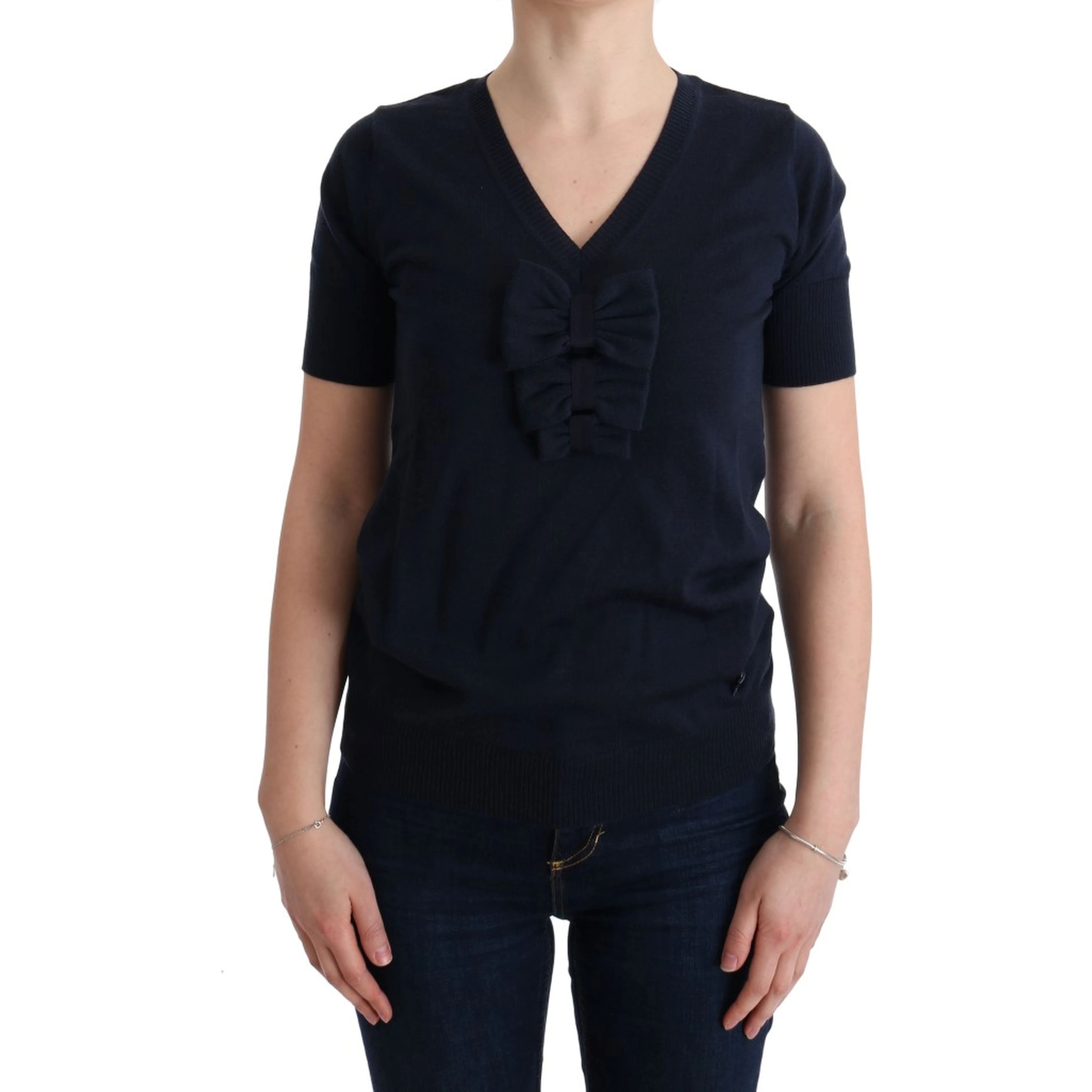 Blue 100% Lana Wool Blouse Top