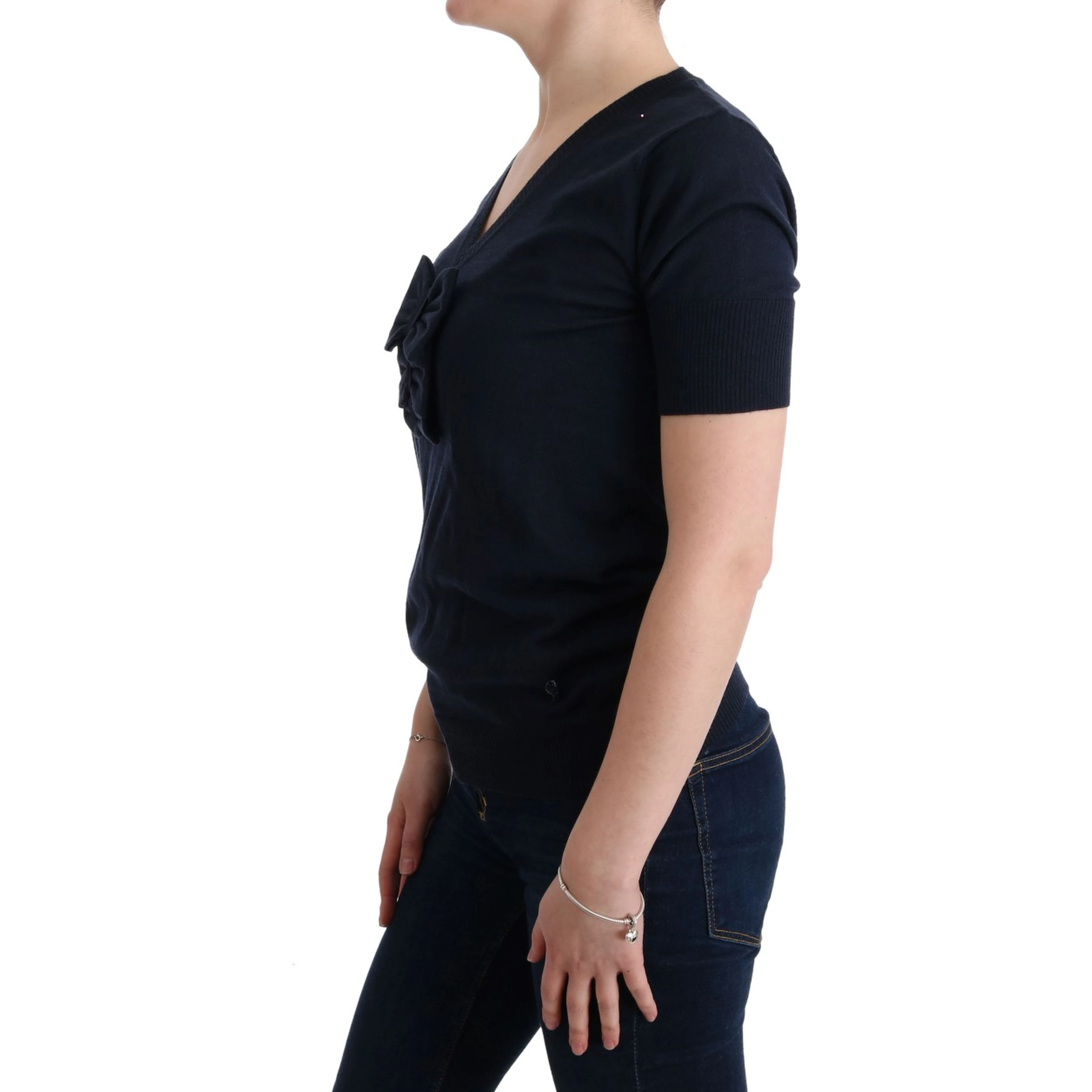 Blue 100% Lana Wool Blouse Top