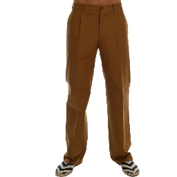 Brown Stretch Cotton Pants