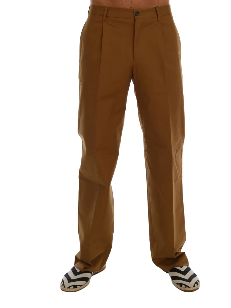 Brown Stretch Cotton Pants