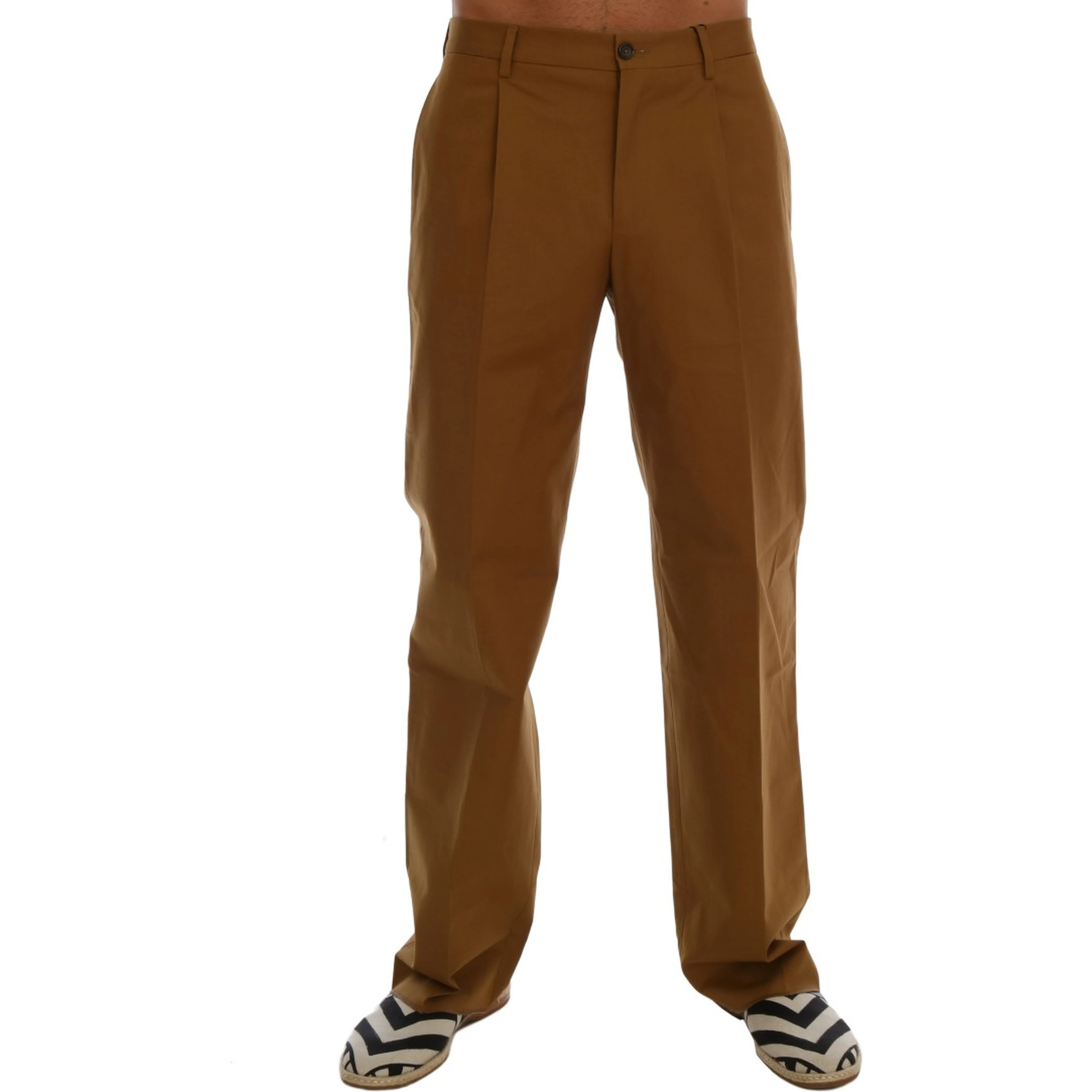 Brown Stretch Cotton Pants