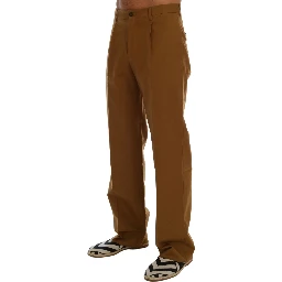 Brown Stretch Cotton Pants