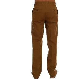 Brown Stretch Cotton Pants