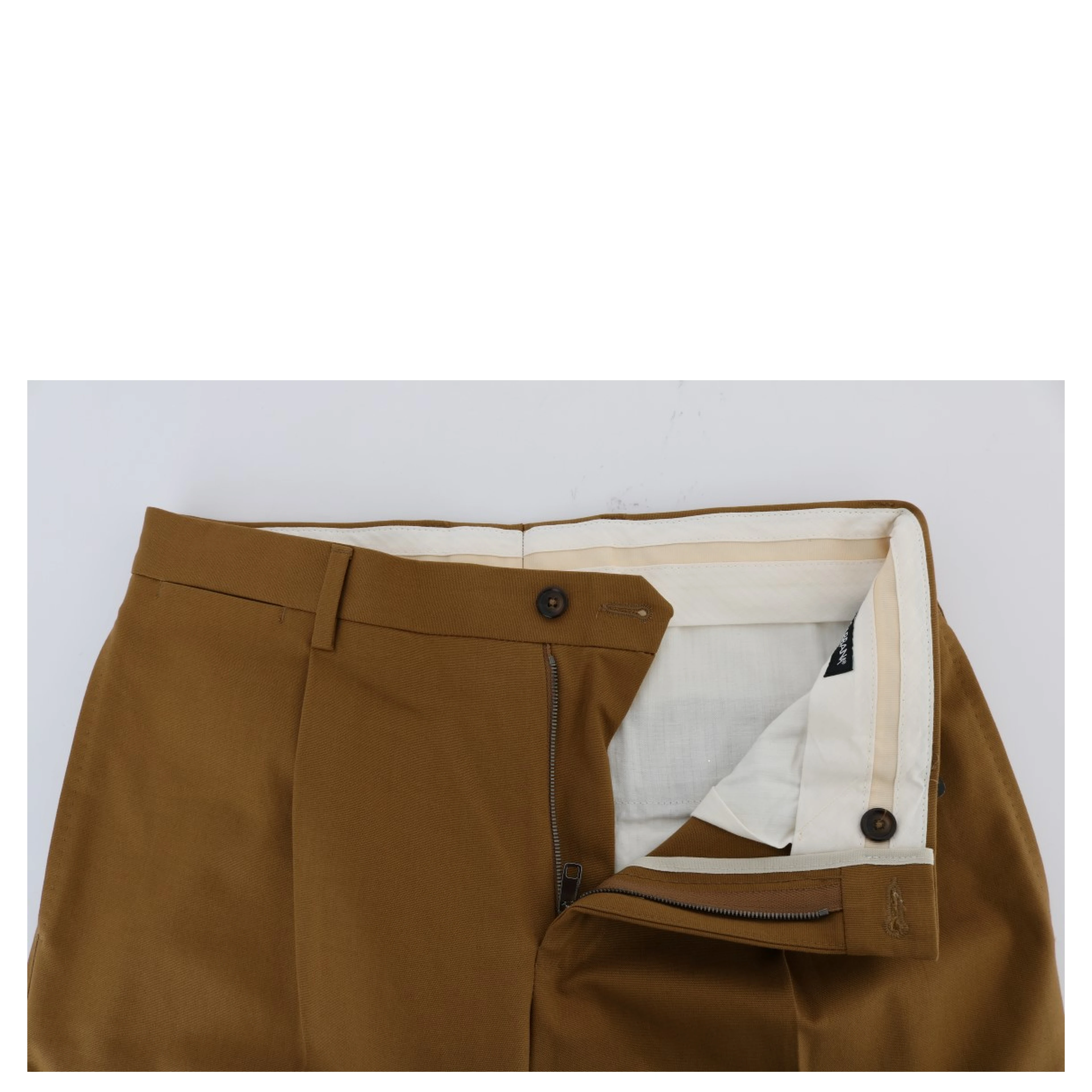 Brown Stretch Cotton Pants