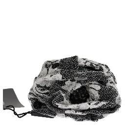 Black White Floral Lace Crystal Hair Claw