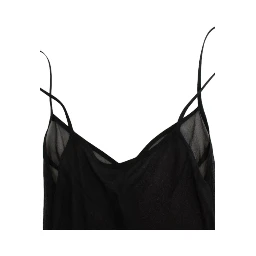 Black long sleeve silk dress