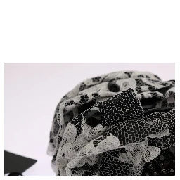 Black White Floral Lace Crystal Hair Claw