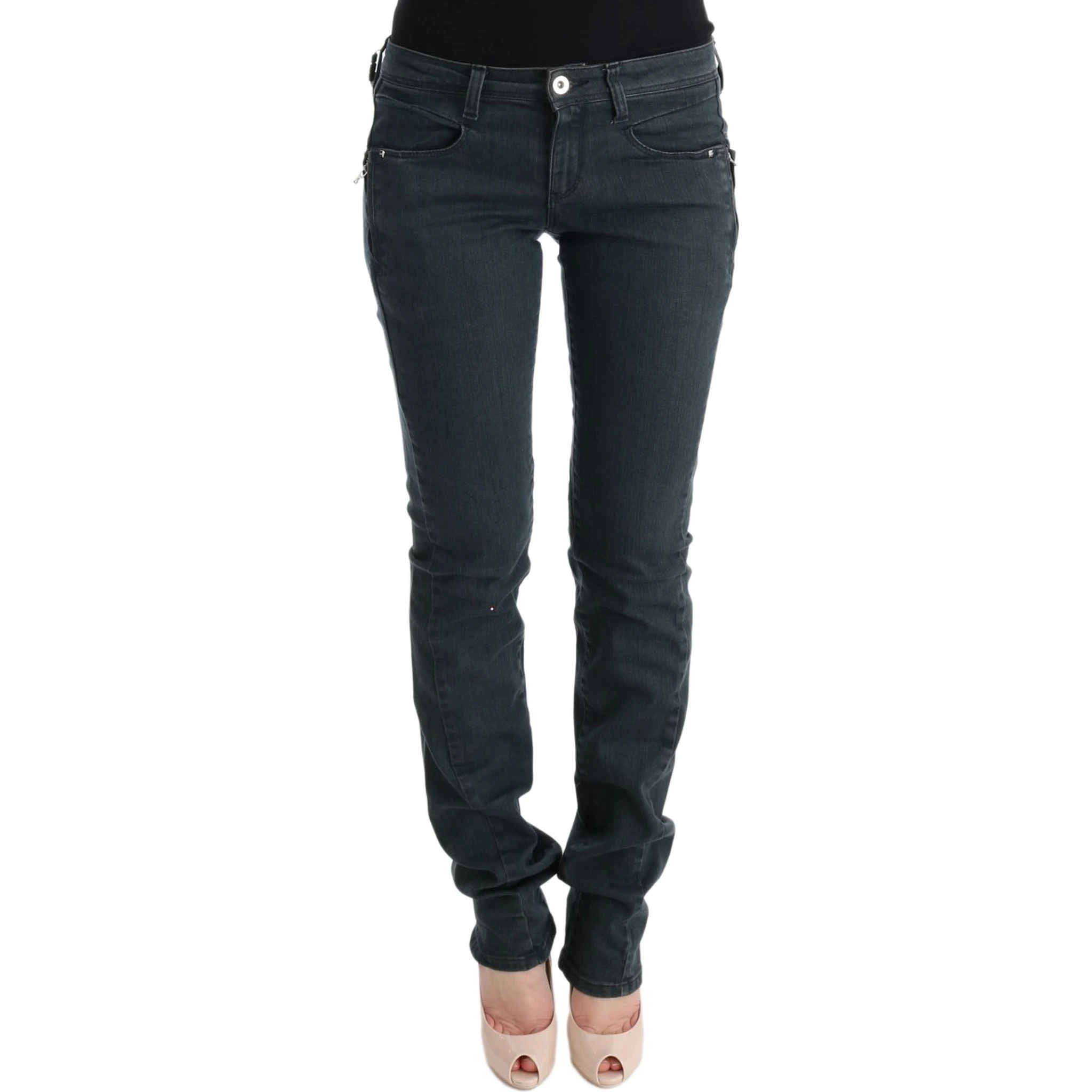 Gray Cotton Superslim Denim Jeans