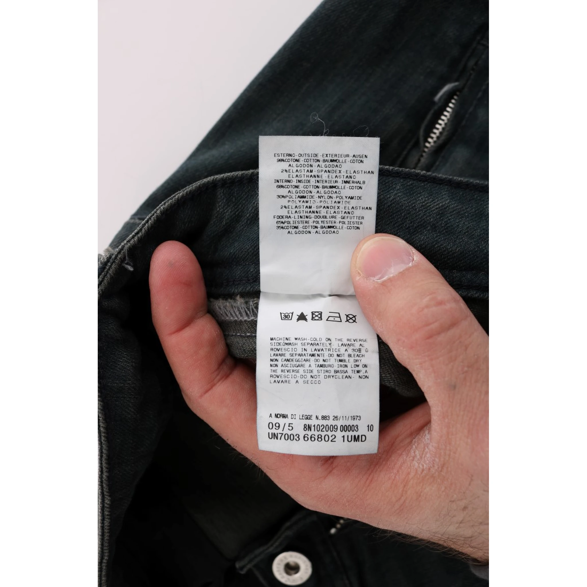 Gray Cotton Superslim Denim Jeans