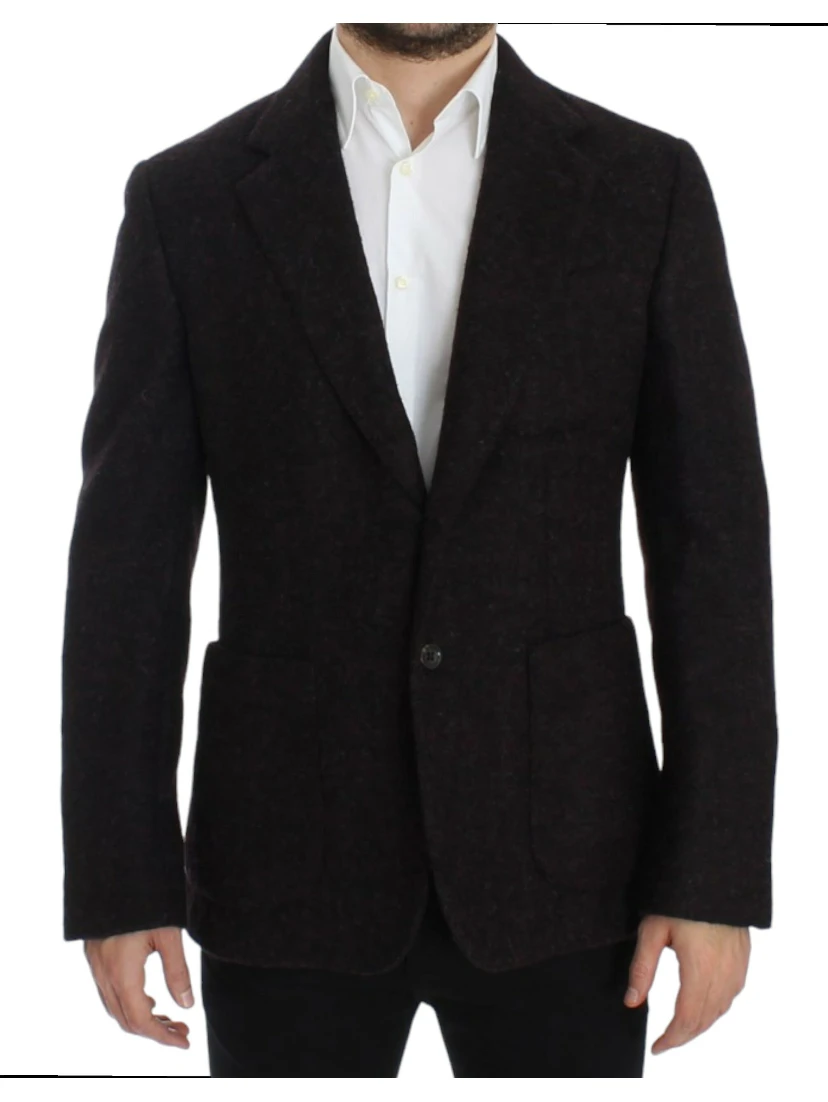 Bordeaux alpaga two button blazer