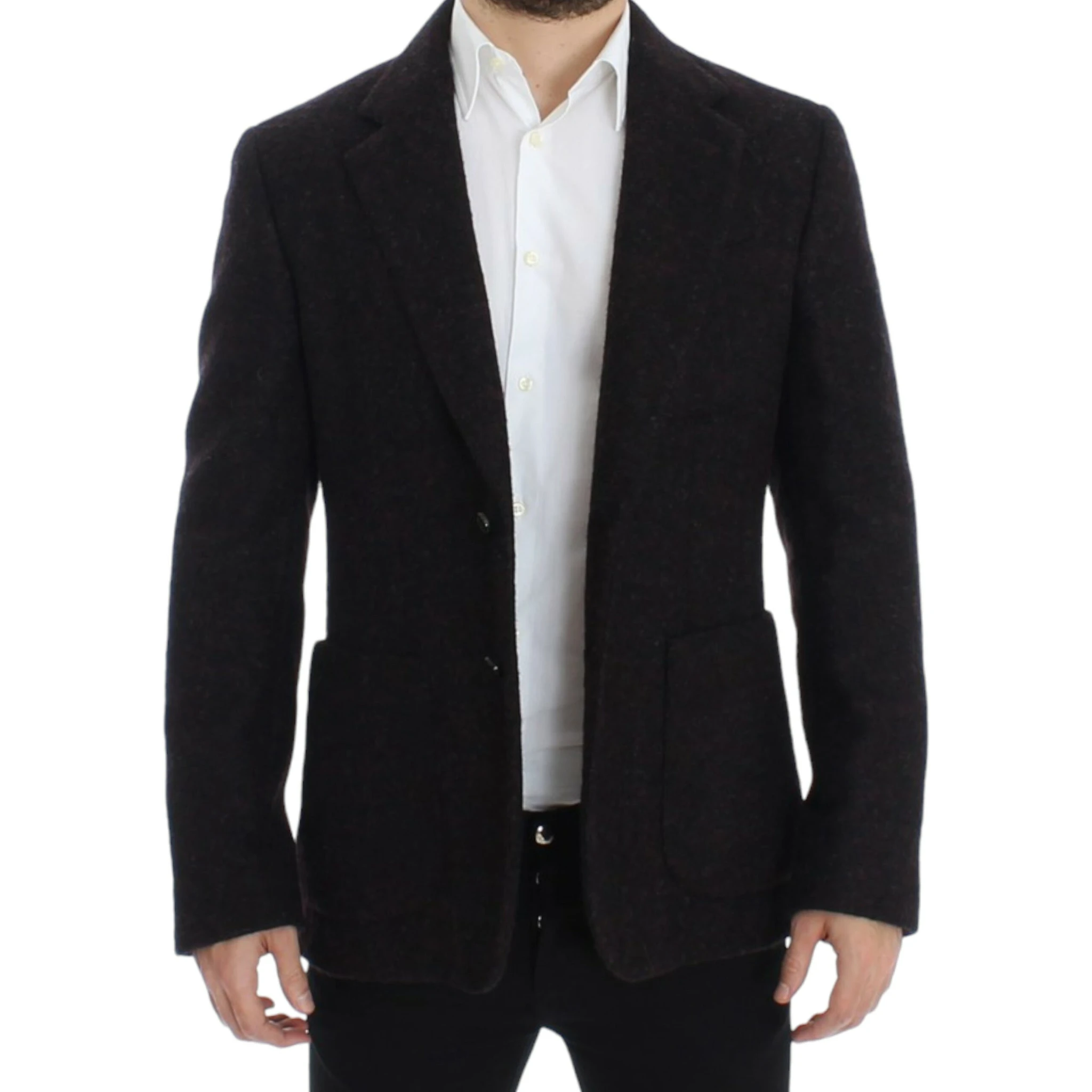 Bordeaux alpaga two button blazer