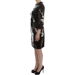 Black floral 3/4 Sleeve sheath dress