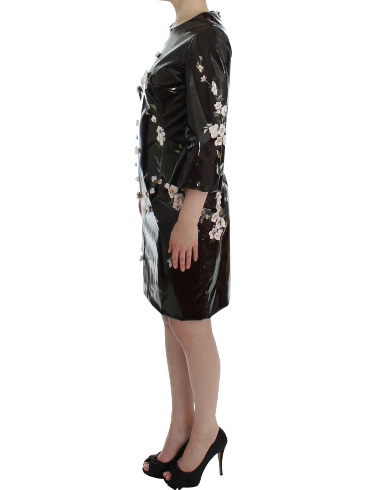 Black floral 3/4 Sleeve sheath dress alternative