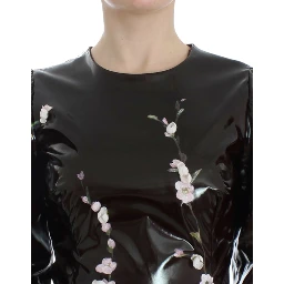 Black floral 3/4 Sleeve sheath dress