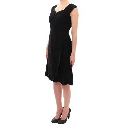 Black floral lace sicily runway dress