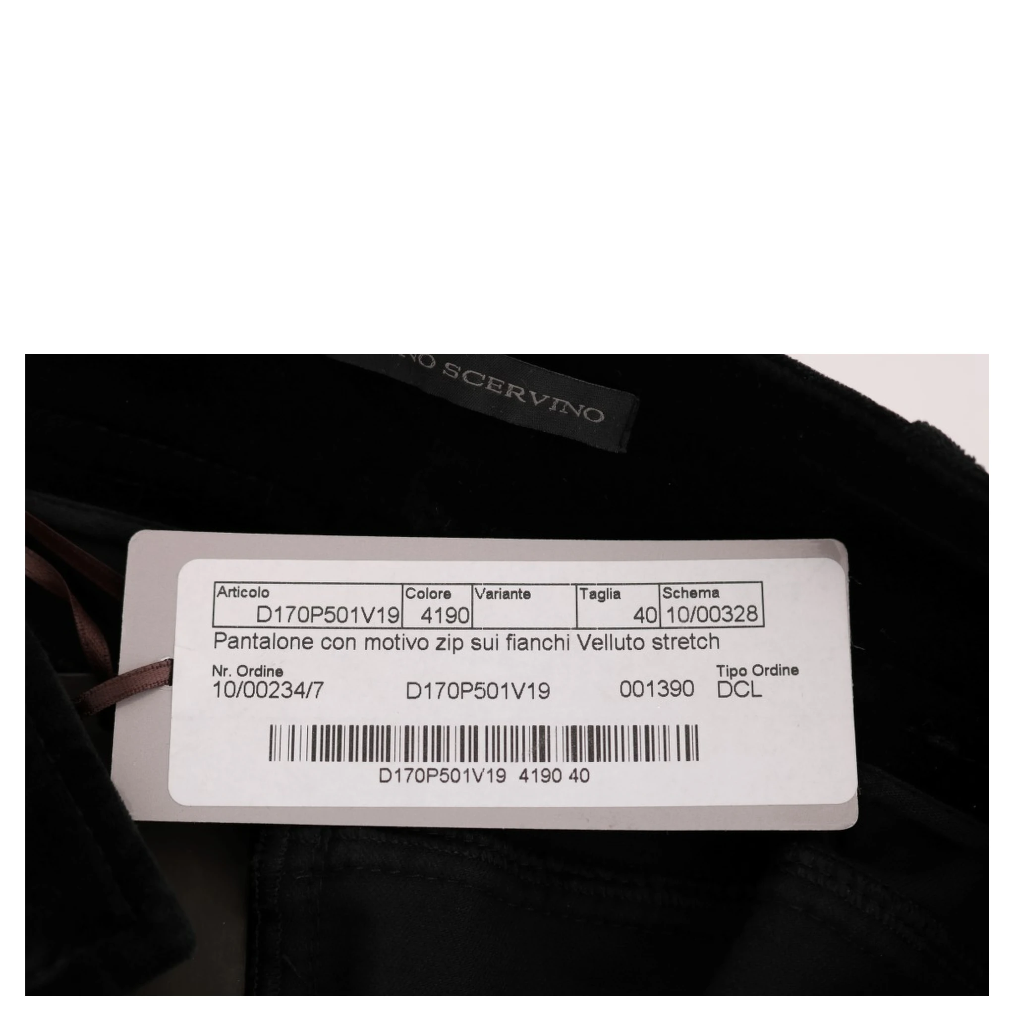 Black Viscose Blend Velvet Cropped Pants