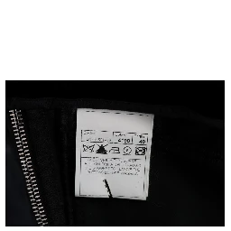 Black Viscose Blend Velvet Cropped Pants