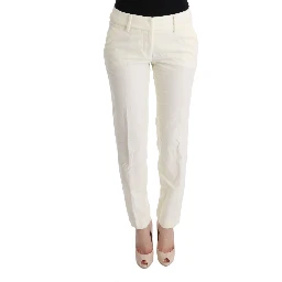 White Cotton Regular Fit Casual Pants