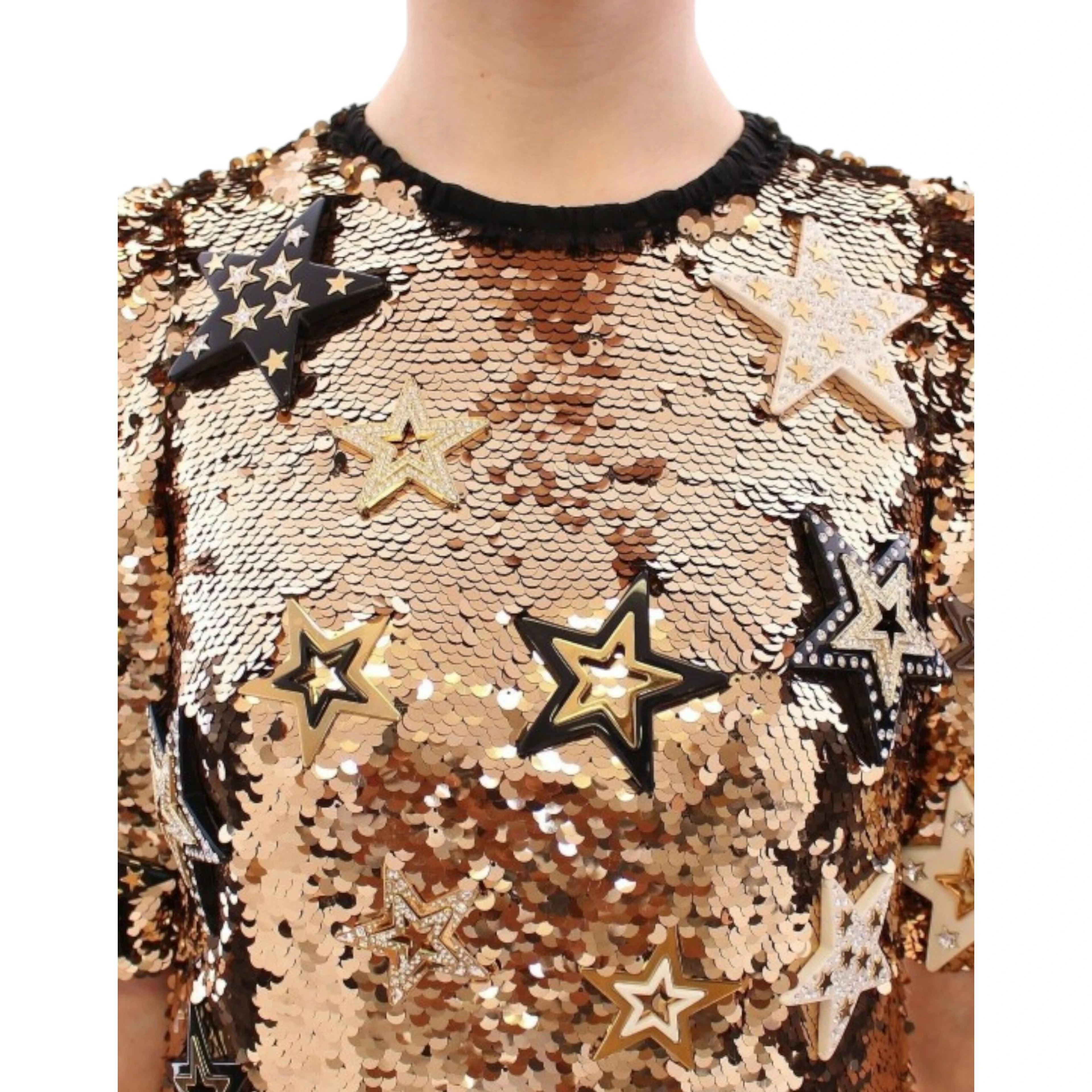 Masterpiece gold sequined crystal swarovski dress