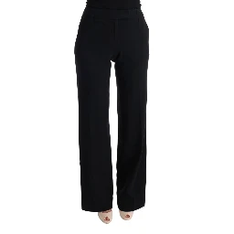 Black Viscose Flare Bootcut Pants