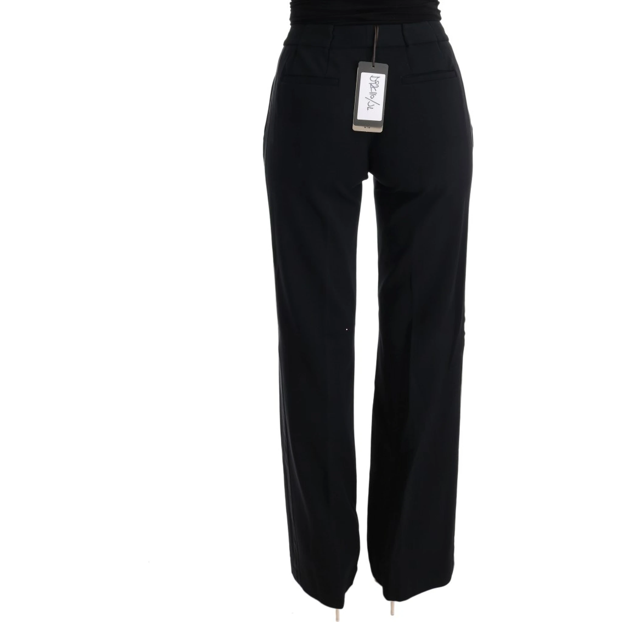 Black Viscose Flare Bootcut Pants