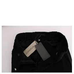 Black Viscose Flare Bootcut Pants