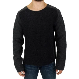 Gray wool crewneck sweater