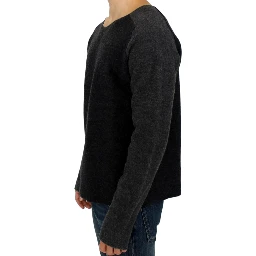 Gray wool crewneck sweater