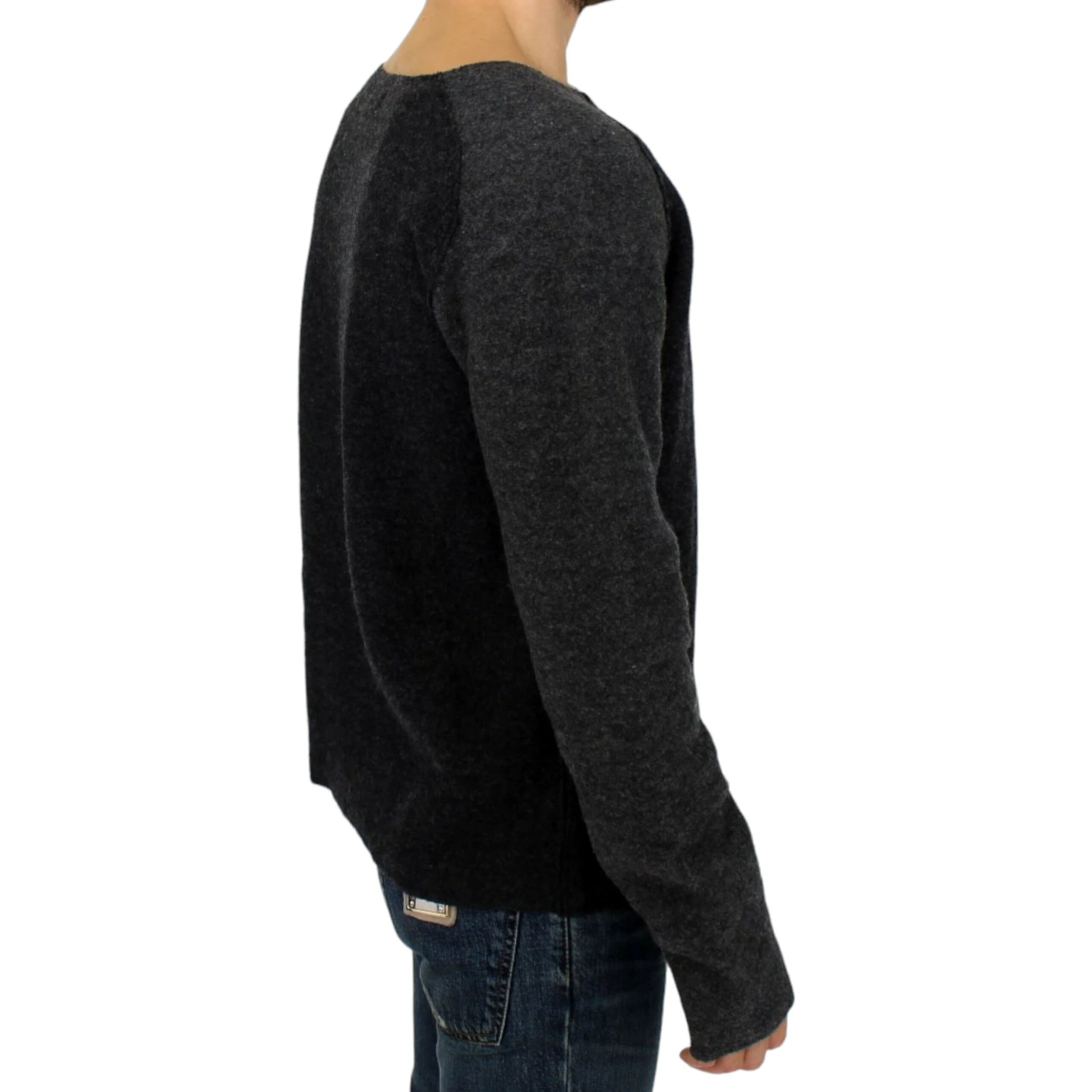 Gray wool crewneck sweater
