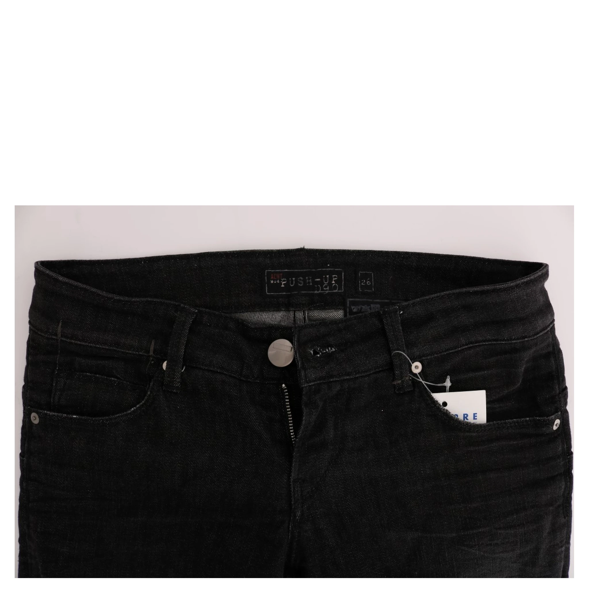 Black Denim Cotton Bottoms Slim Fit Jeans