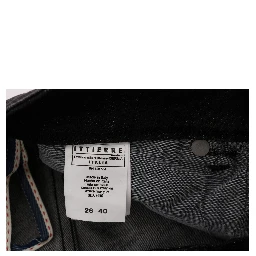 Black Denim Cotton Bottoms Slim Fit Jeans