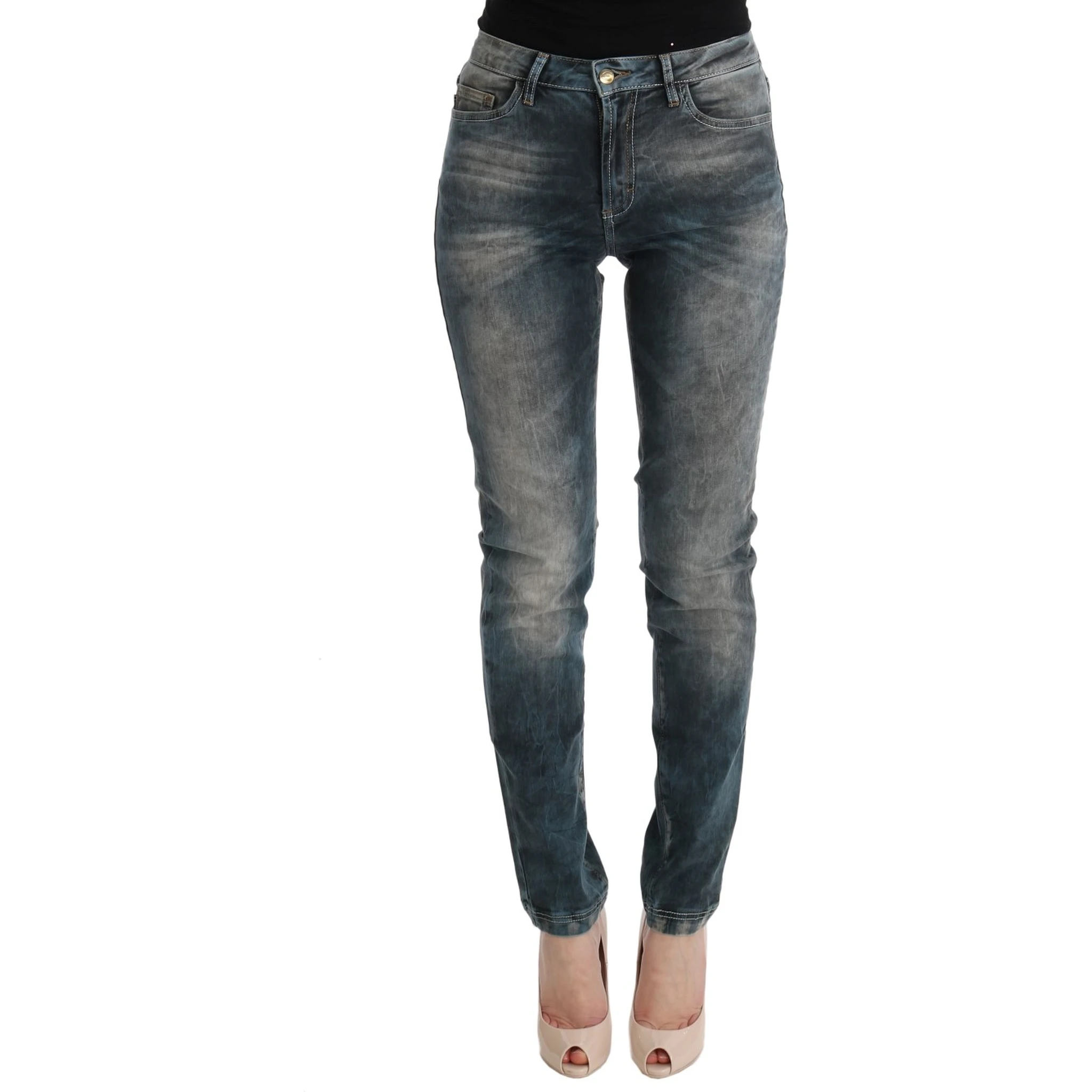 Blue Wash Cotton Blend Slim Fit Jeans