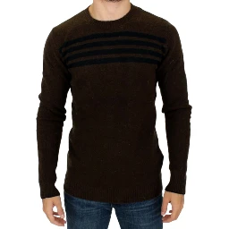 Brown striped crewneck sweater