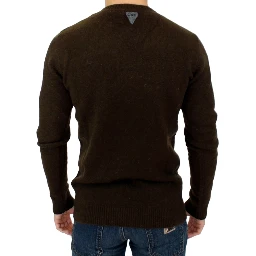 Brown striped crewneck sweater