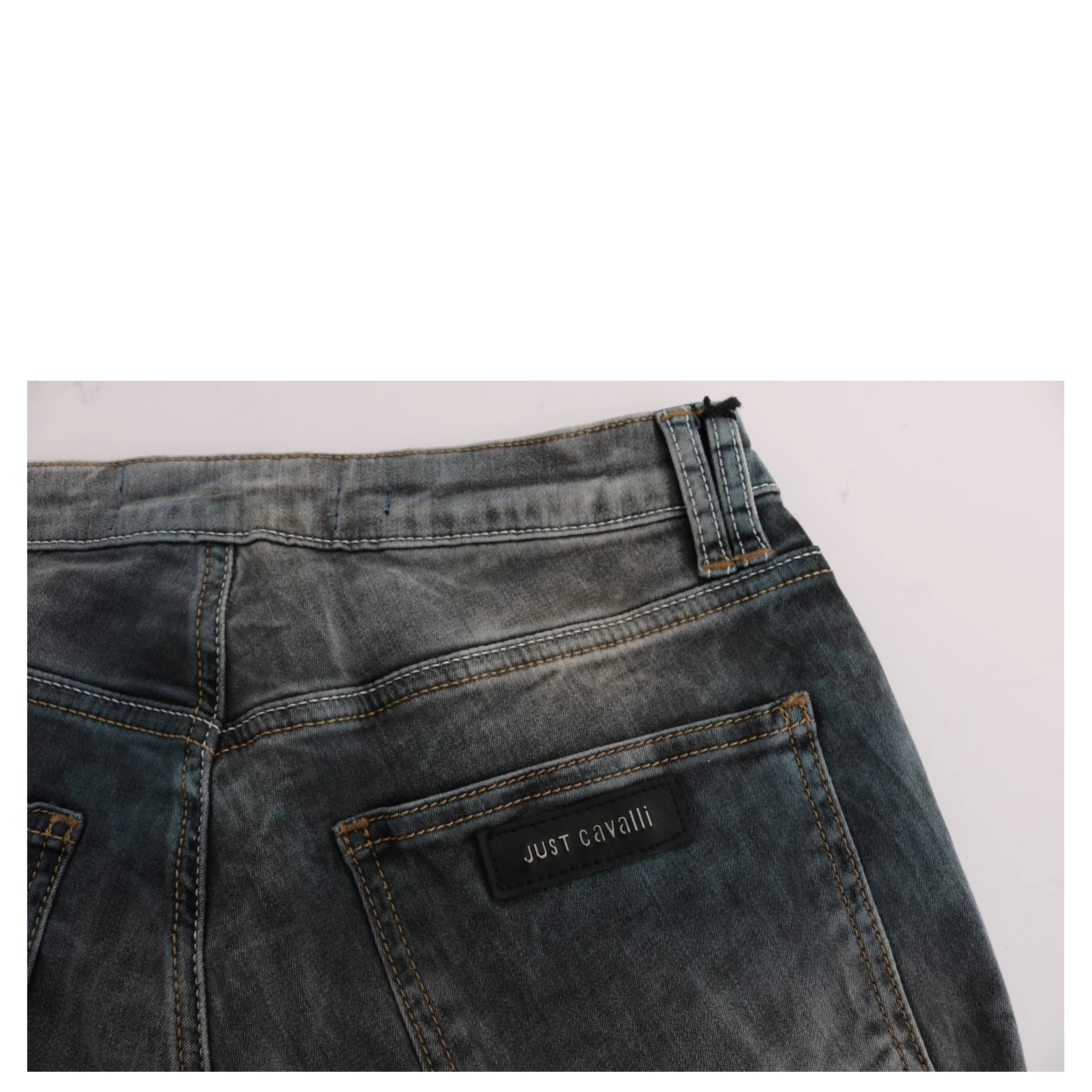 Blue Wash Cotton Blend Slim Fit Jeans