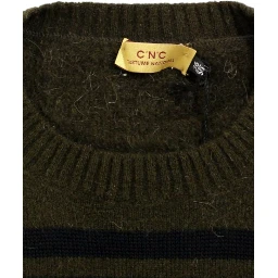Brown striped crewneck sweater