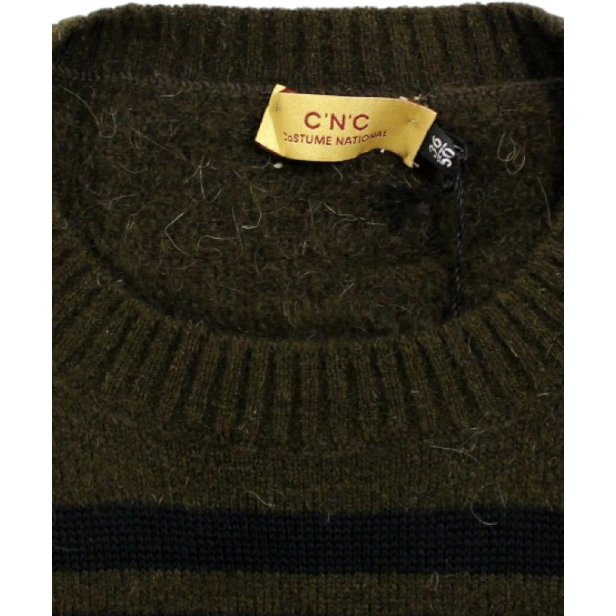 Brown striped crewneck sweater