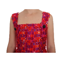 Pink Patterned A-line Above Knees Dress