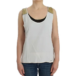 White sleeveless top