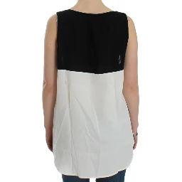 White sleeveless top