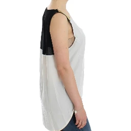 White sleeveless top