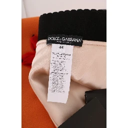 Orange Wool Crystal Sequin Appliques Skirt