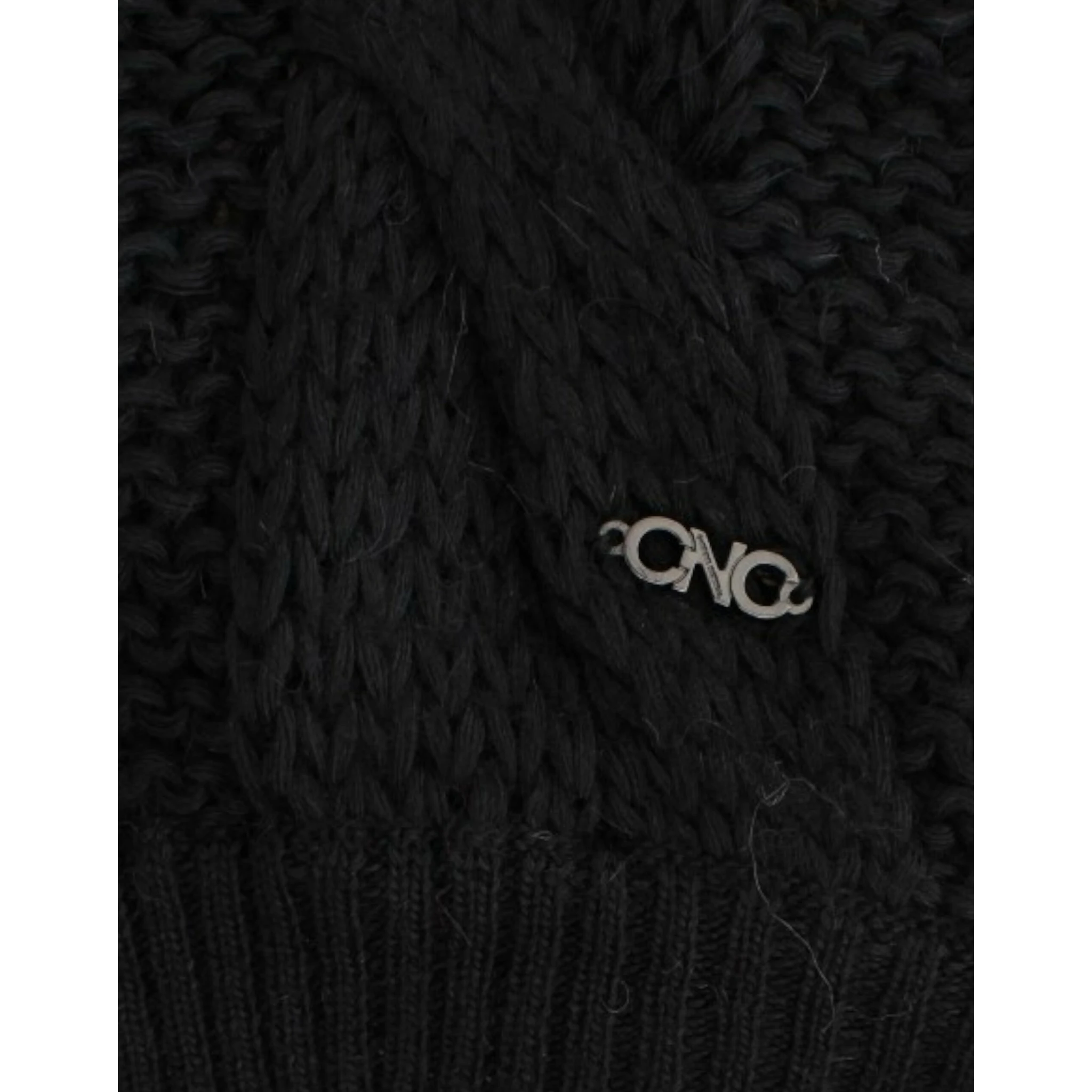 Chic Sleeveless Knitted Vest Cardigan In Black