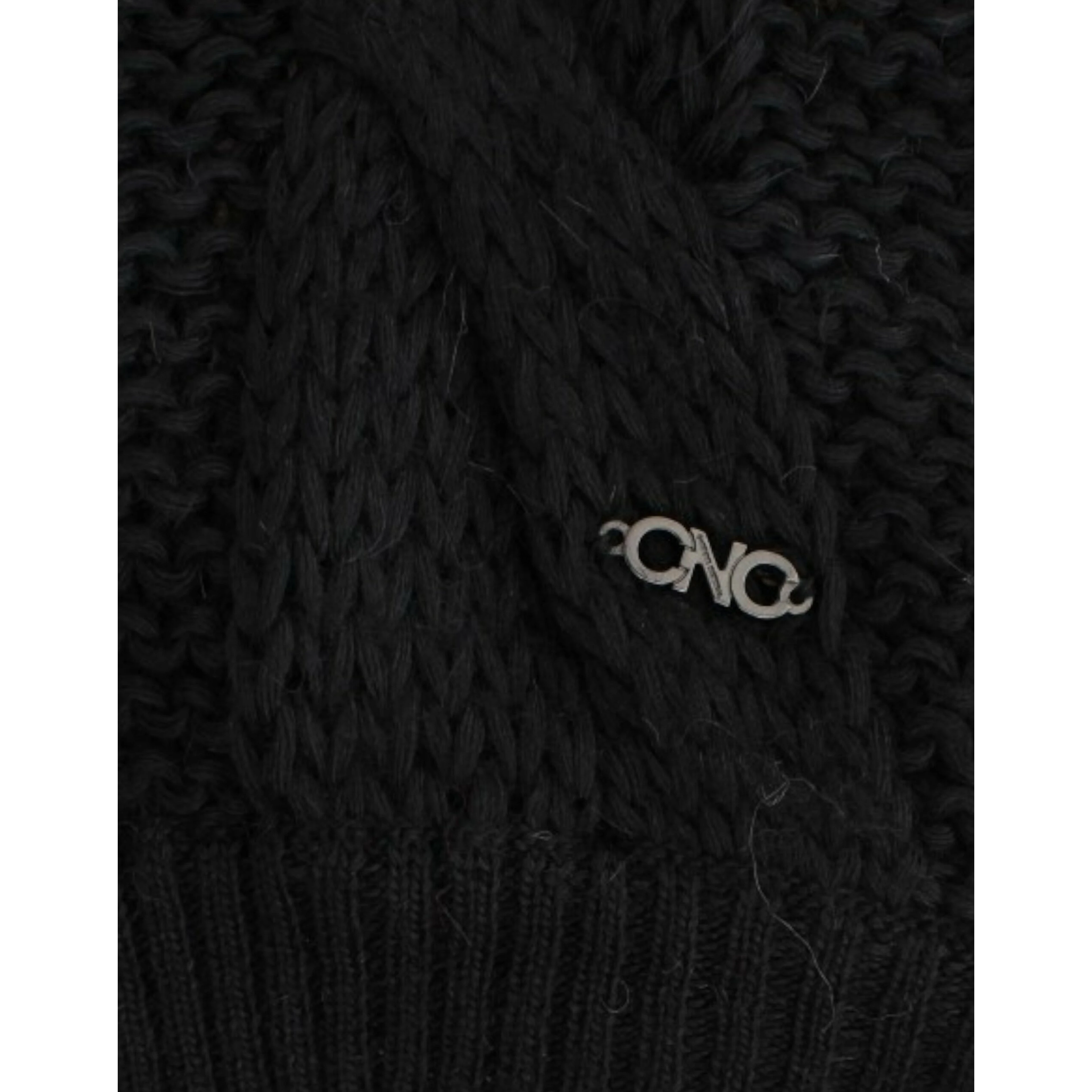 Chic Sleeveless Knitted Vest Cardigan In Black