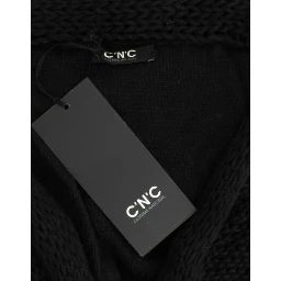 Chic Sleeveless Knitted Vest Cardigan In Black